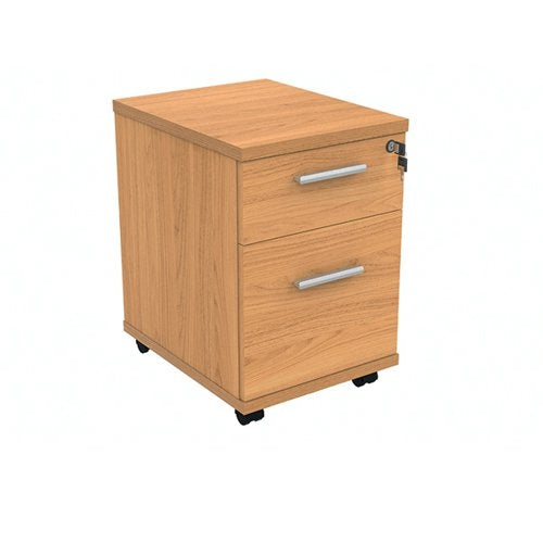 Polaris 2 Drawer Mobile Under Desk Pedestal 404x500x595mm Norwegian Beech