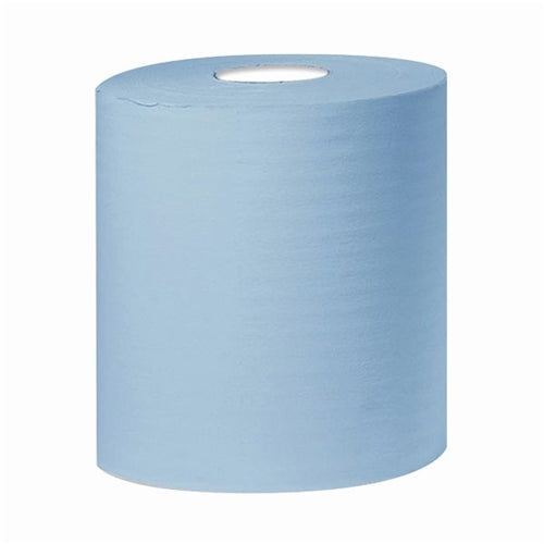 2Work 2-Ply Centrefeed Roll 150m Blue (Pack of 6)