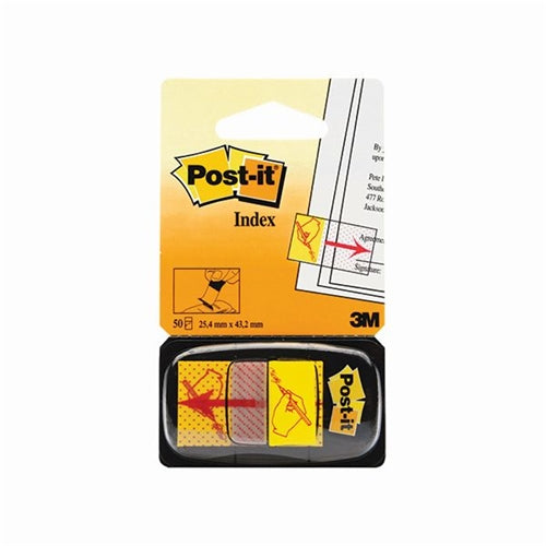 Post-it Index Tabs Sign Here Yellow (Pack of 50)