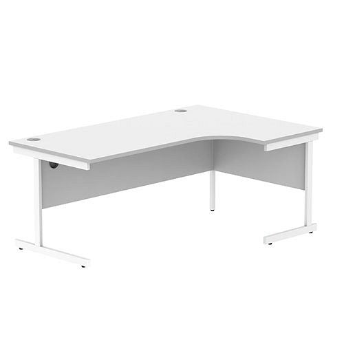 Astin Radial Right Hand Single Upright Desk 1800x1200x730mm WhiteWhite