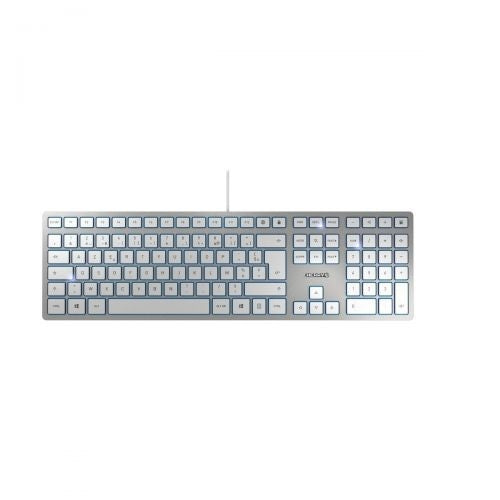 CHERRY KC 6000 Slim Ultra Flat Wired Keyboard SilverWhite