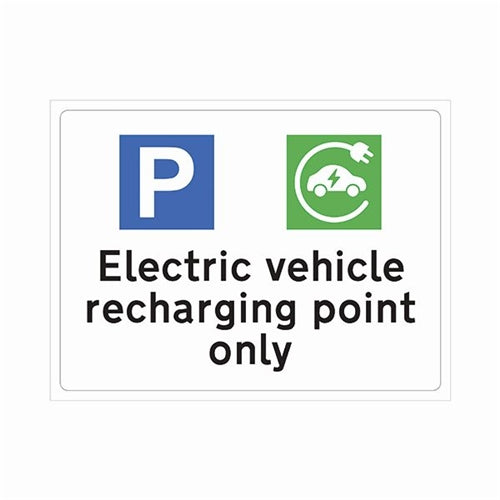 Spectrum Safety Sign Electric Vehicle Recharging Point Only RPVC 400x300mm