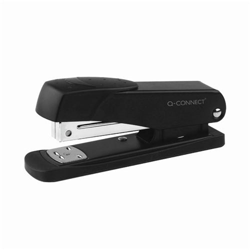 Q-Connect Half Strip Metal Stapler Black (Capacity 20 sheets of 80gsm paper)