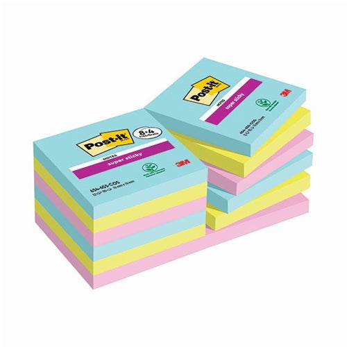 Post-it Super Sticky Notes Cosmic 76x76mm 90 Pack of 8 x4