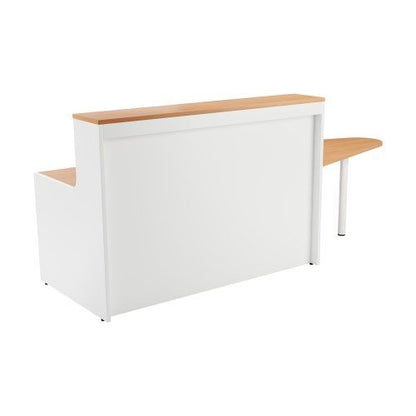 Jemini Reception Unit with Extension 1600x800x740mm Beech/White