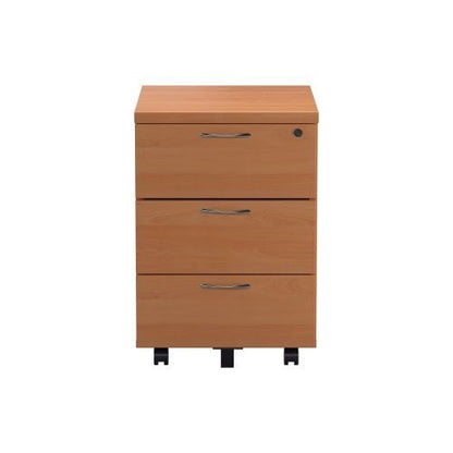 First 3 Drawer Mobile Pedestal 400x500x595mm Beech