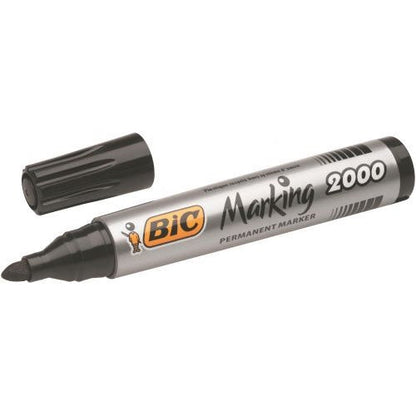 Bic 2000 Permanent Marker Bullet Tip Black (Pack of 12)