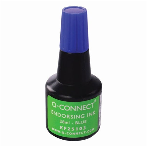 Q-Connect Endorsing Ink 28ml Blue (Pack of 10)