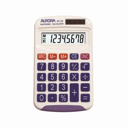 Aurora HC133 Pocket Calculator White