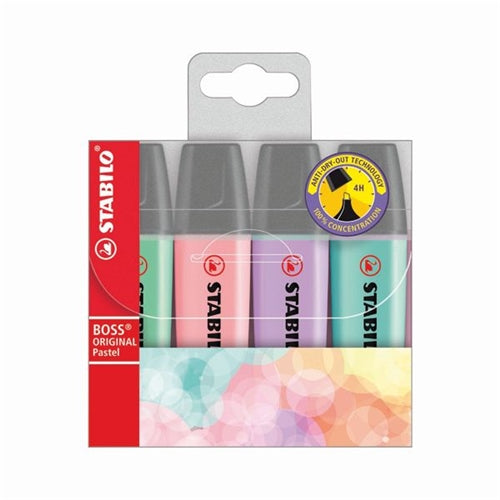 Stabilo Boss Original Highlighter Assorted Pastel (Pack of 4)