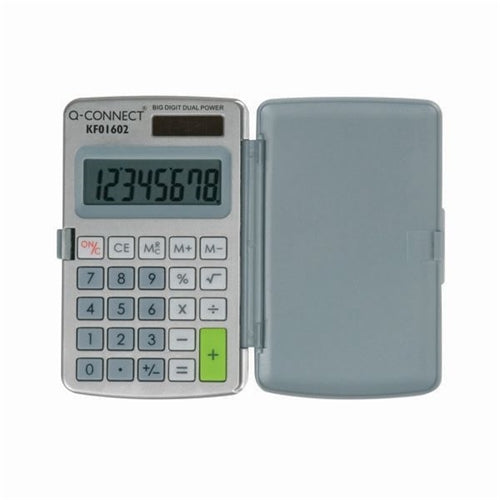 Q-Connect 8-Digit Pocket Calculator Extra Large Display 99x58x6mm