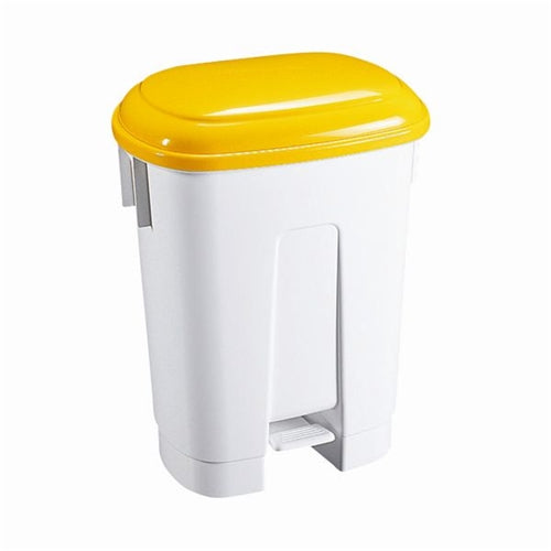 Derby Plastic Pedal Bin 60 Litre White/Yellow