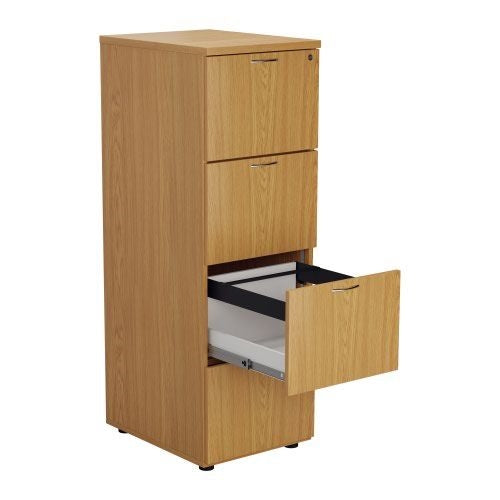 First 4 Drawer Filing Cabinet 464x600x1365mm Nova Oak