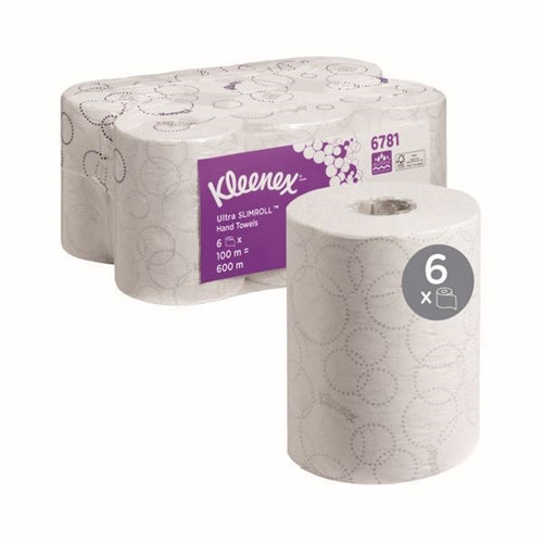 Kleenex Ultra Slimroll Hand Towel Roll White 100m (Pack of 6)