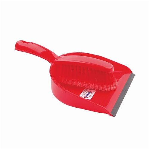 Dustpan and Brush Set Red (Soft bristled handle)