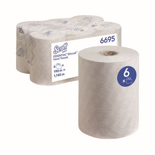 Scott Essential Slimroll Hand Towel Roll White 190m (Pack of 6)