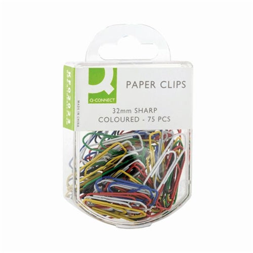 Q-Connect Paperclips Coloured 32mm (Pack of 750)