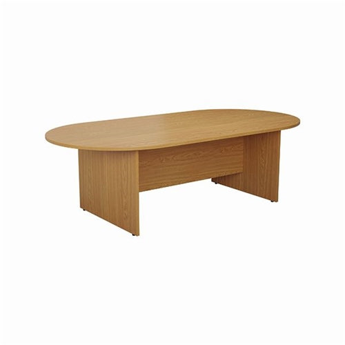 Jemini D-End Meeting Table 2400x1200x730mm Nova Oak