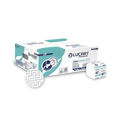 Lucart Aquastream 210m Bulk Toilet Paper 210 Sheets (Pack of 40)