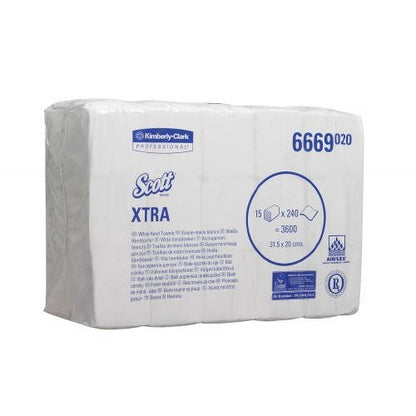 Scott 1-Ply Xtra Hand Towels I-Fold 240 Sheets (Pack of 15)