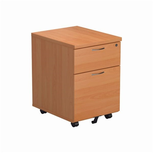 Jemini 2 Drawer Mobile Pedestal 404x500x595mm Beech