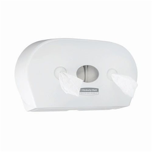 Aquarius Mini Twin Centrefeed Toilet Tissue Dispenser White