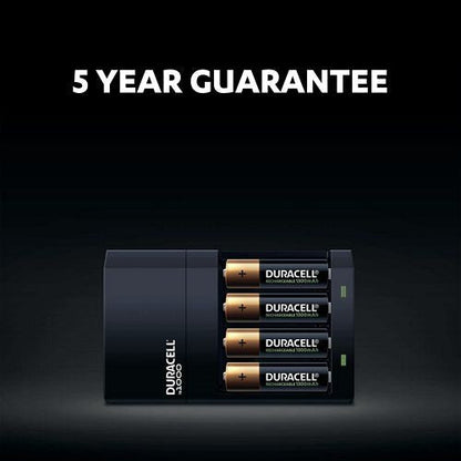 Duracell 4 Hour Battery Charger CEF14 with 2x AA2x AAA Batteries