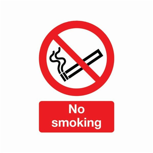 Safety Sign No Smoking A5 Self-Adhesive (Confirms to BS EN ISO 7010)