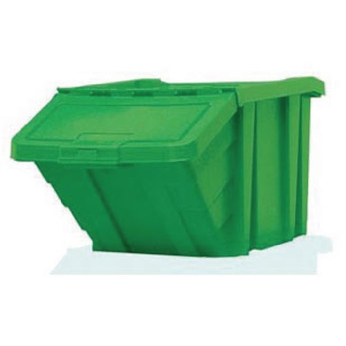 VFM Green Heavy Duty Storage Bin With Lid (Dimensions 400 x 635 x 345mm)