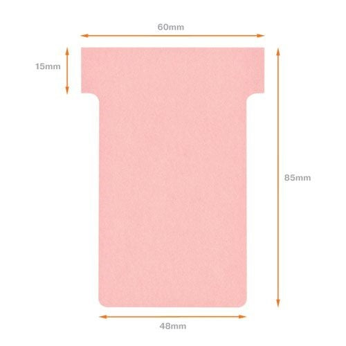 Nobo T-Card Size 2 48 x 85mm Pink (Pack of 100)