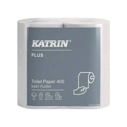 Katrin Plus Toilet Roll Easy Flush 2-Ply 400 Sheet White (Pack of 20)