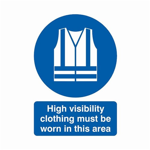 Safety Sign High Visibility Clothing Must be Worn A4 PVC