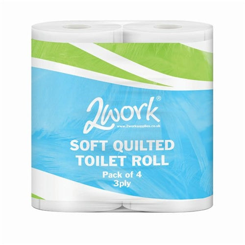 2Work Luxury 3-Ply Quilted Toilet Roll 170 Sheets (Pack of 40)