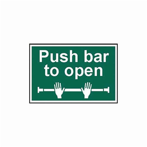 Spectrum Safety Sign Push Bar To Open PVC 300x200mm