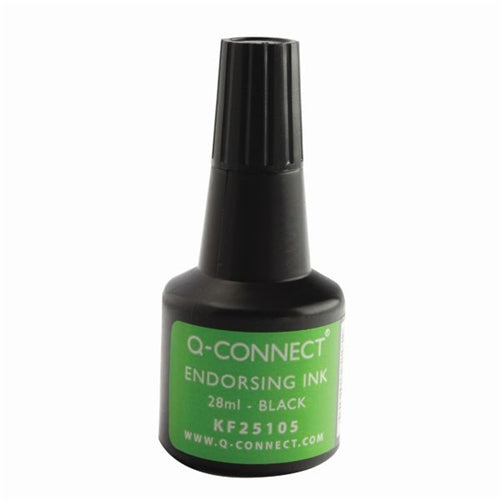 Q-Connect Endorsing Ink 28ml Black (Pack of 10)