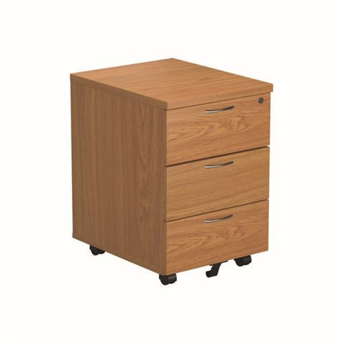 First 3 Drawer Mobile Pedestal 400x500x595mm Nova Oak