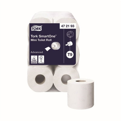 Tork T9 SmartOne Mini Toilet Roll 2-Ply 620 Sheets (Pack of 12)