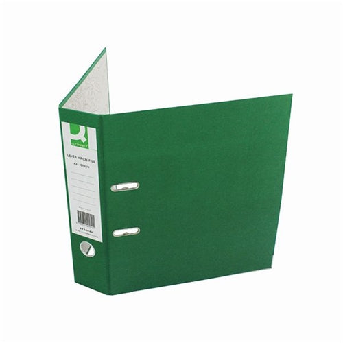 Q-Connect Lever Arch File Paperbacked A4 Green (Pack of 10)