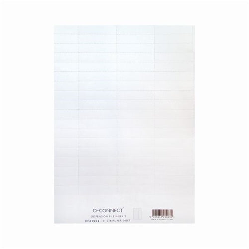 Q-Connect Suspension File Tab Label Inserts White (Pack of 51)