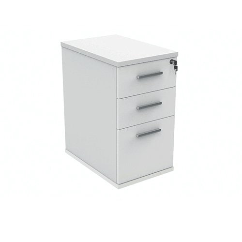 Polaris 3 Drawer Desk High Pedestal 404x600x730mm Arctic White