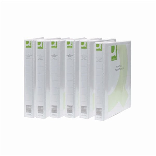 Q-Connect Presentation 25mm 2D Ring Binder A4 White (Pack of 6)