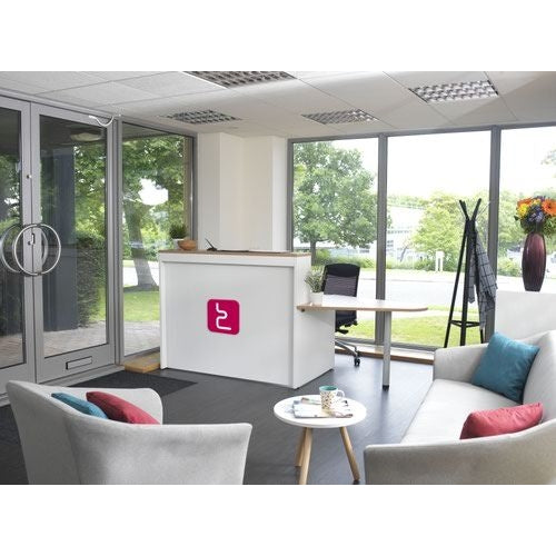 Jemini Reception Unit with Extension 1600x800x740mm Beech/White