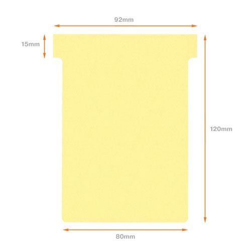 Nobo T-Card Size 3 80 x 120mm Yellow (Pack of 100)