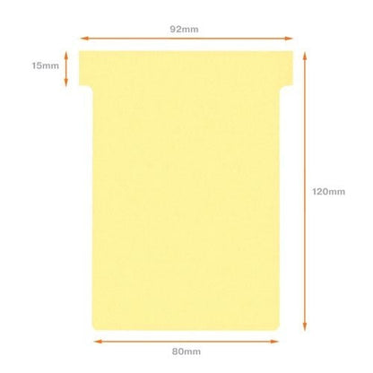 Nobo T-Card Size 3 80 x 120mm Yellow (Pack of 100)