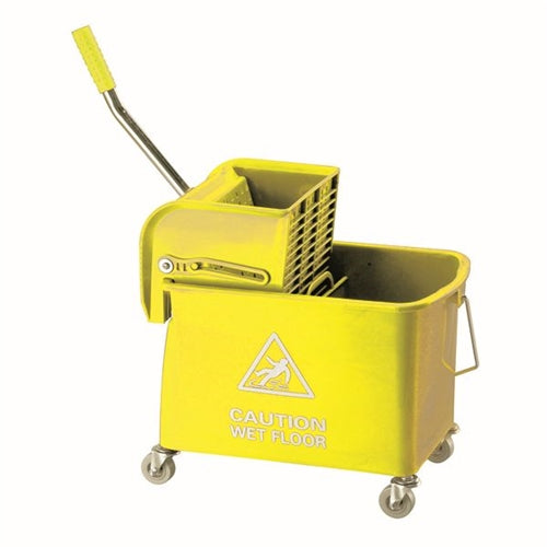 Mobile Mop Bucket and Wringer 20 Litre Yellow