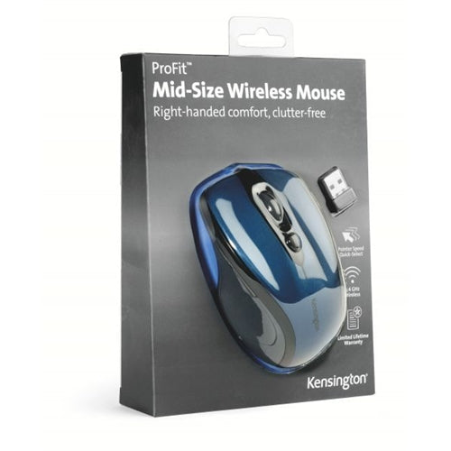 Kensington Pro Fit USB Wireless Mouse Mid-Size Blue