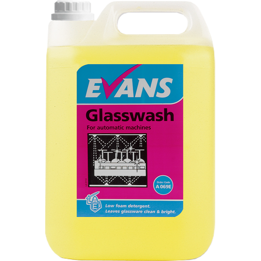 Machine Glass Wash 5L - high active low foaming detergent.