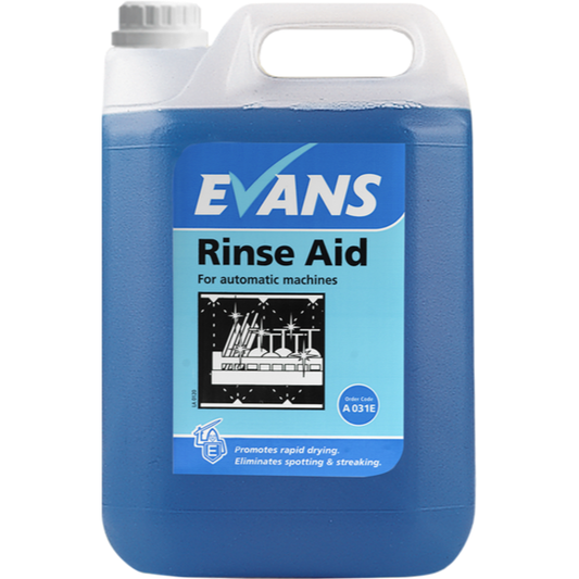 Rinse Aid 5L (x1) - low foaming rinse aid which promotes the rapid drying of glassware, crockery and kitchen utensils.